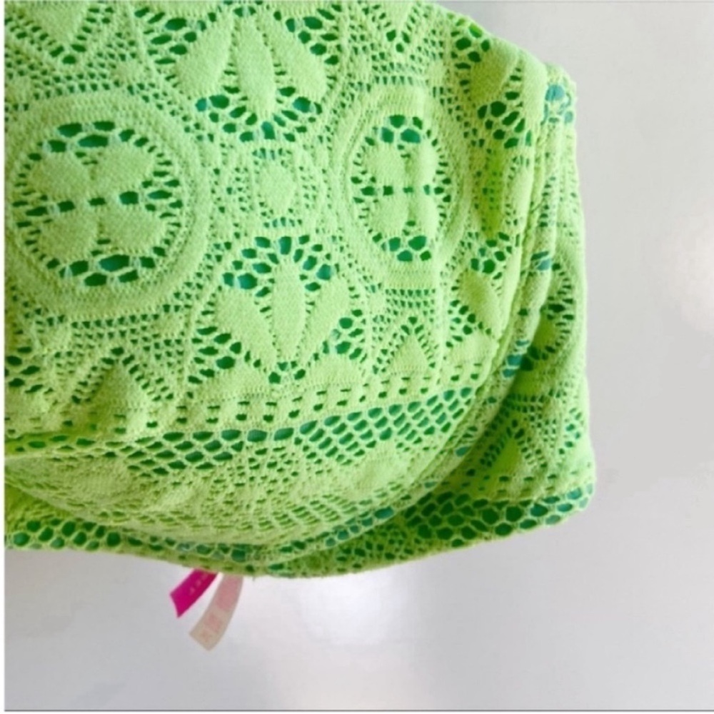 Victoria's Secret bikini top neon green lace halter - Picture 2 of 7